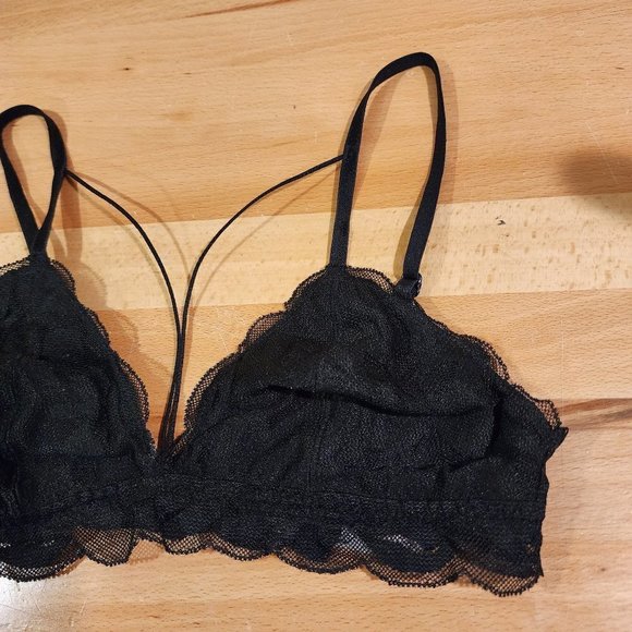 PINK Victoria's Secret Lace Triangle Cage Bralette Lightweight Scalloped sz SM - Picture 3 of 12